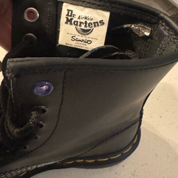 Dr. Martens Black Combat Boots with Pink Eyelets - Picture 4 of 14